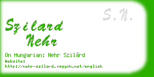 szilard nehr business card