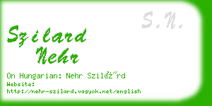 szilard nehr business card